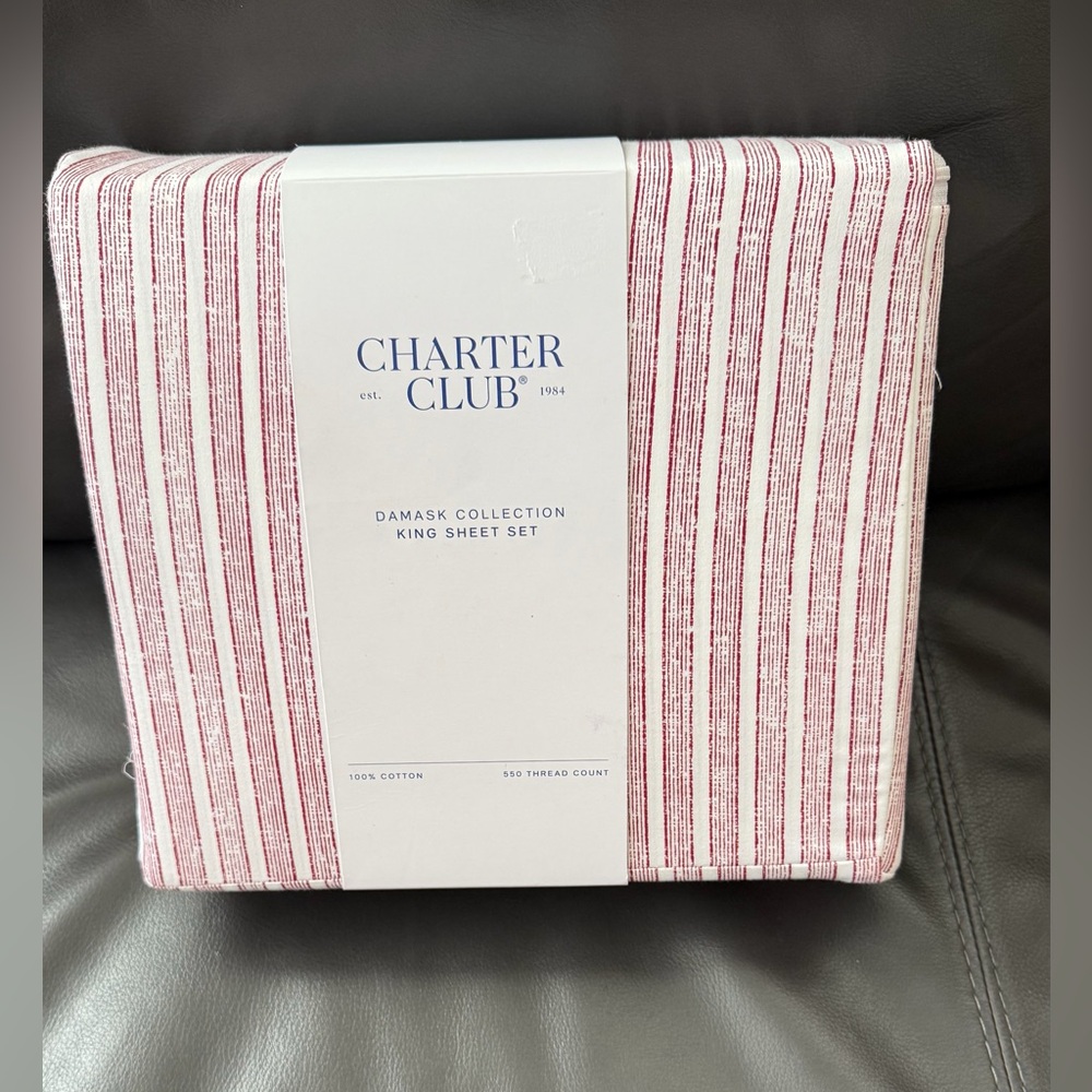 NWT Charter Club 550 Thread Count 100% Cotton 4-Pc. Sheet Set, King - Picture 2 of 8
